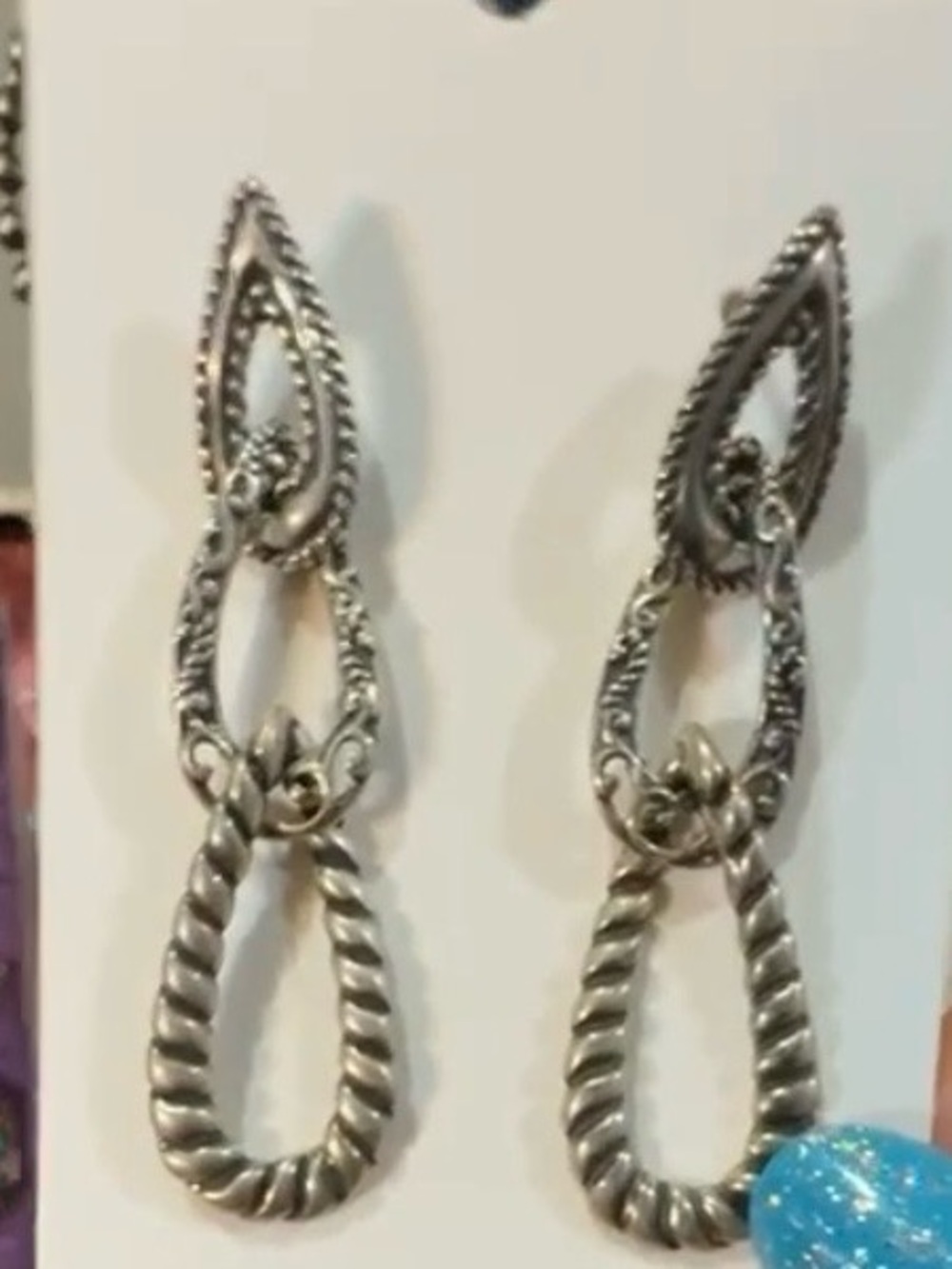 Carolyn Pollack Sterling silver Twisted Drop Earrings - Women Jewelry